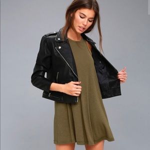 Free People Beach LA Nite Olive Green Tank Dress